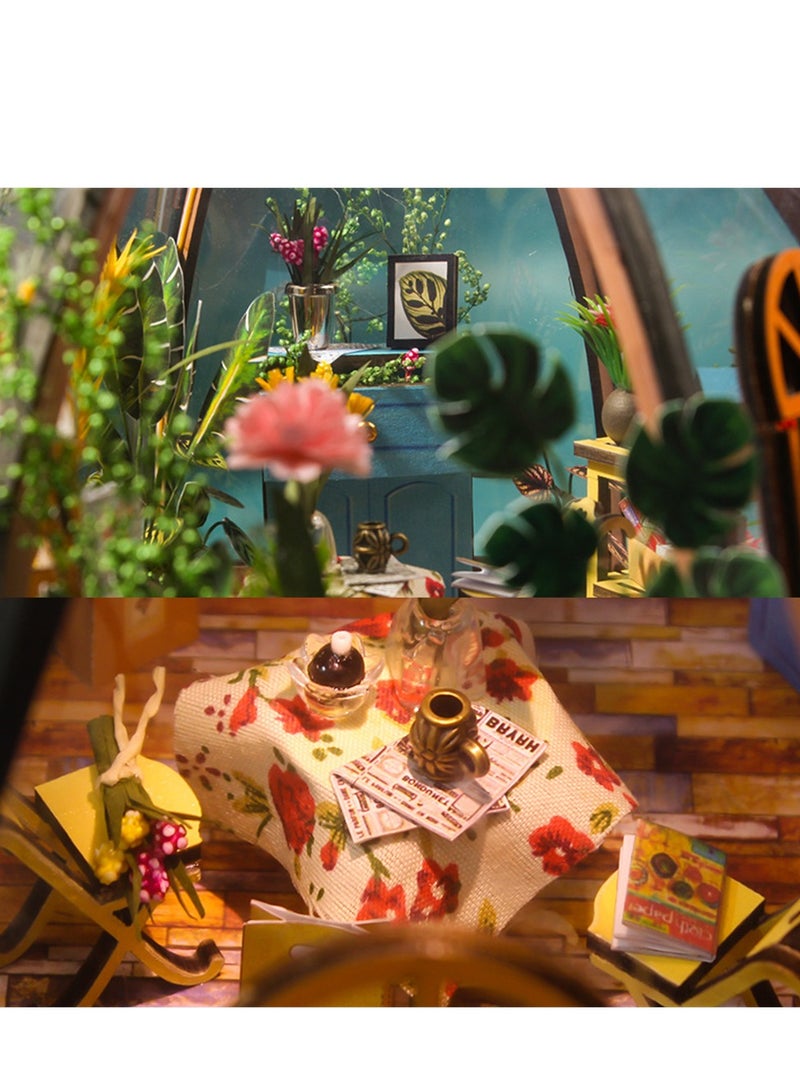 Diy Mini Doll House Set Birthday Handmade Gift Green Plant Flower Shop