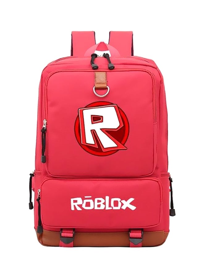 Game Roblox R Logo Printed Travel Backpack Pink