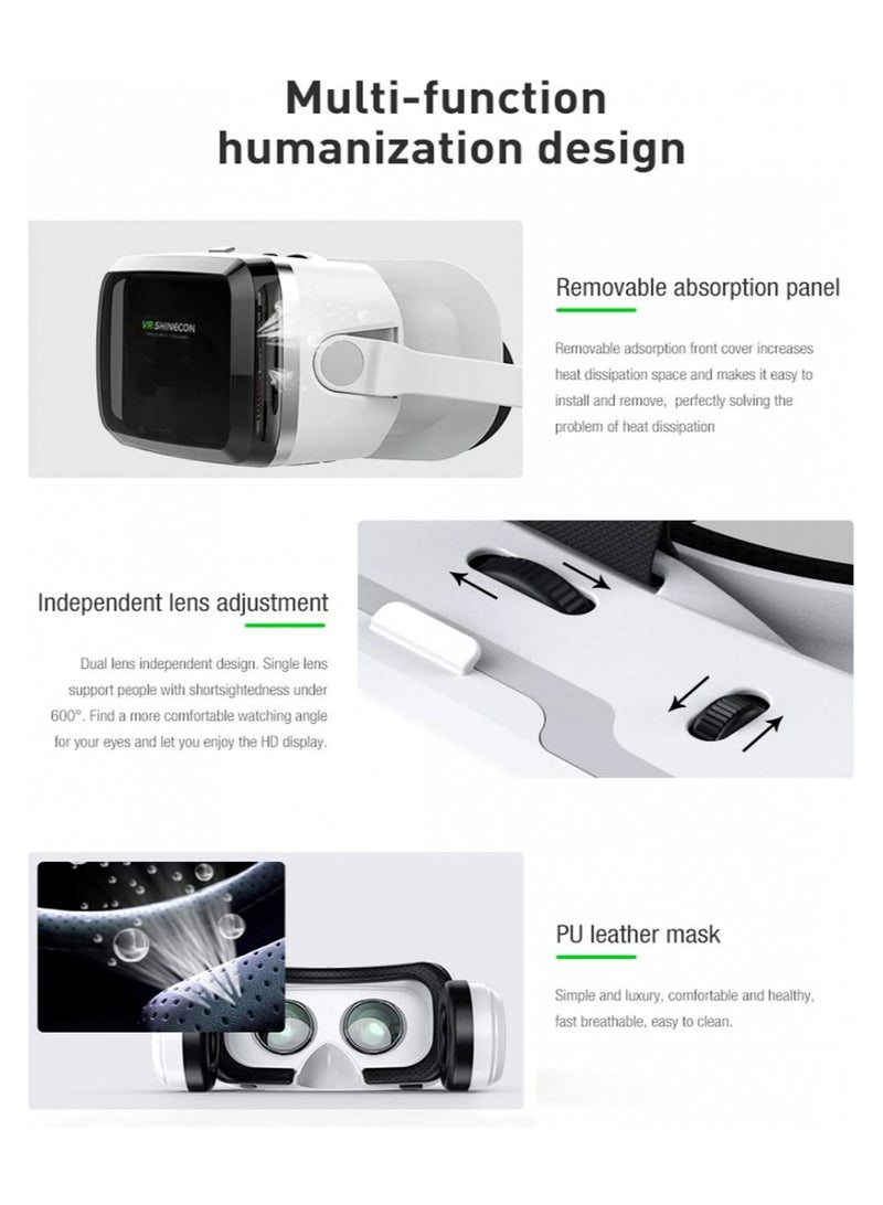 Virtual Reality Stereo Headset 3D Glasses With Anti-Blue Light