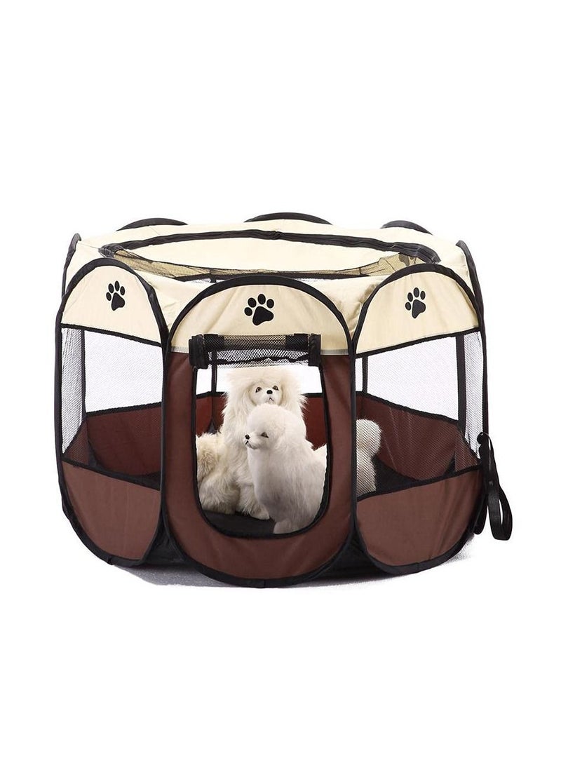 Portable Pet House utdoor Detachable Folded Waterproof Octagonal Pet Dog Cat Kennel - L