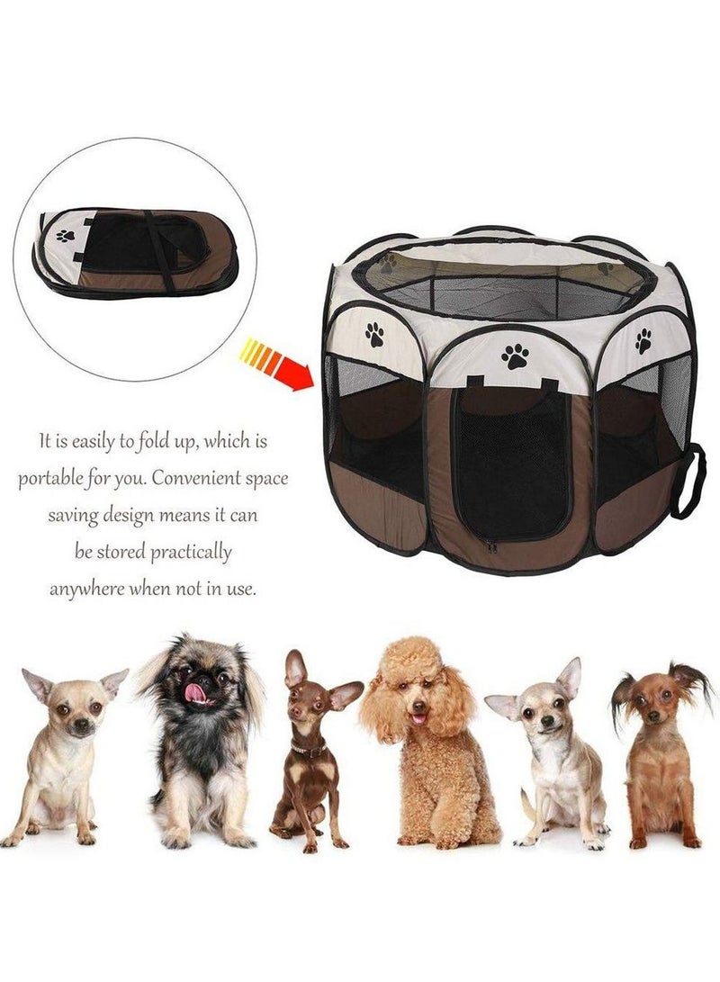 Portable Pet House utdoor Detachable Folded Waterproof Octagonal Pet Dog Cat Kennel - L