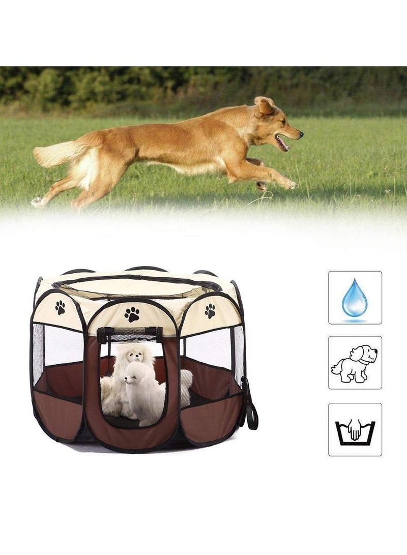 Portable Pet House utdoor Detachable Folded Waterproof Octagonal Pet Dog Cat Kennel - L