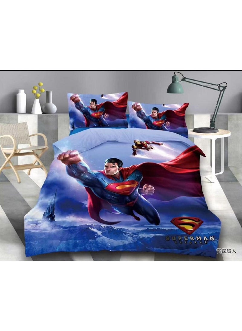 3D Printed Warm And Cozy Comforter Set  For Kids Cartoon Themed Duvet Set Bedsheet 120*200 Comforter 160*210- 3 Pcs Set - Spiderman Returns