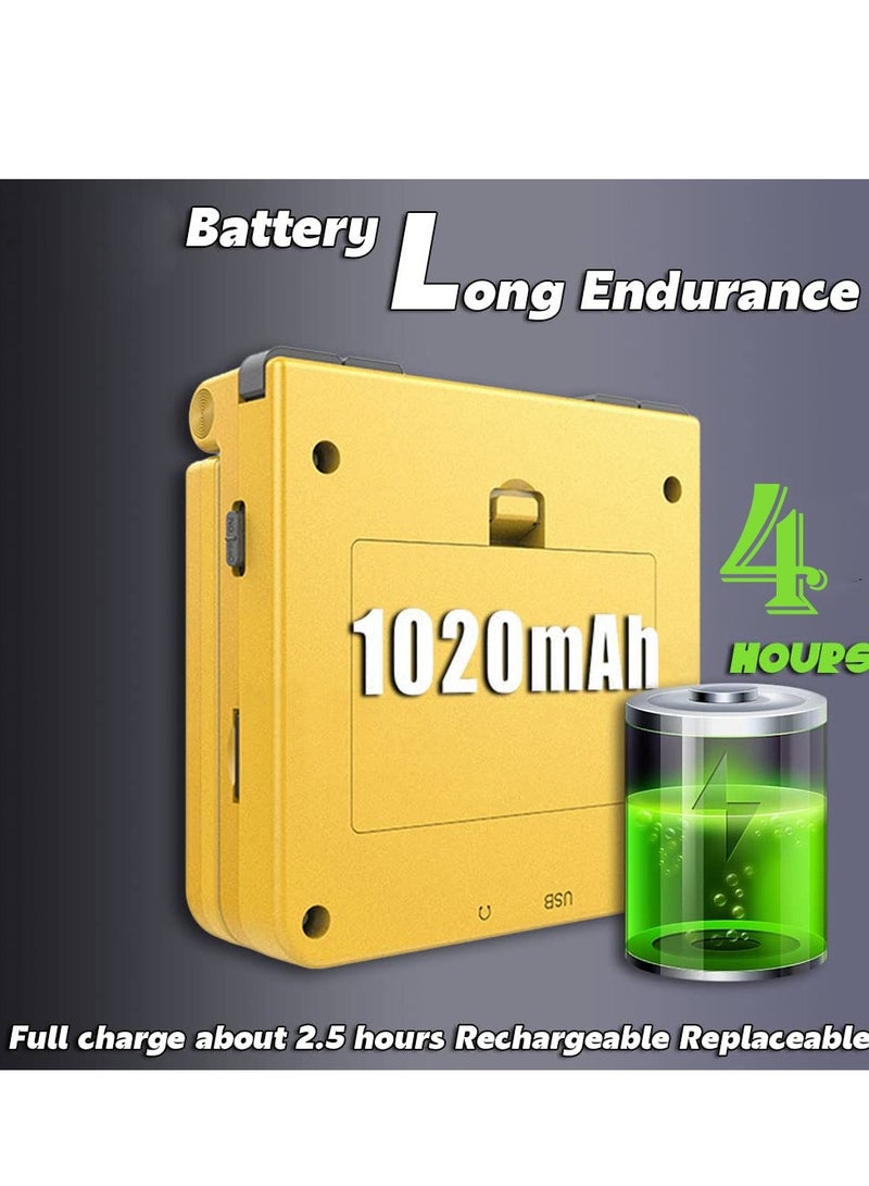 Flip Handheld Game Console with 3 inch IPS Screen Portable Mini Retro Game Console Open System 64GB TF Card Built-in Game Video Console Built-in Rechargeable Battery-Yellow