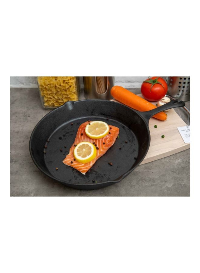 Ferric Cast Iron Fry Pan Black 1 x FRY PAN 43 cm L x 31 cm W 4.6cm Hcm