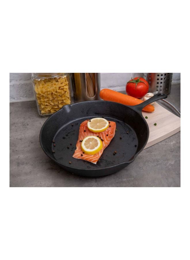 Ferric Cast Iron Fry Pan Black 1 x FRY PAN 43 cm L x 31 cm W 4.6cm Hcm