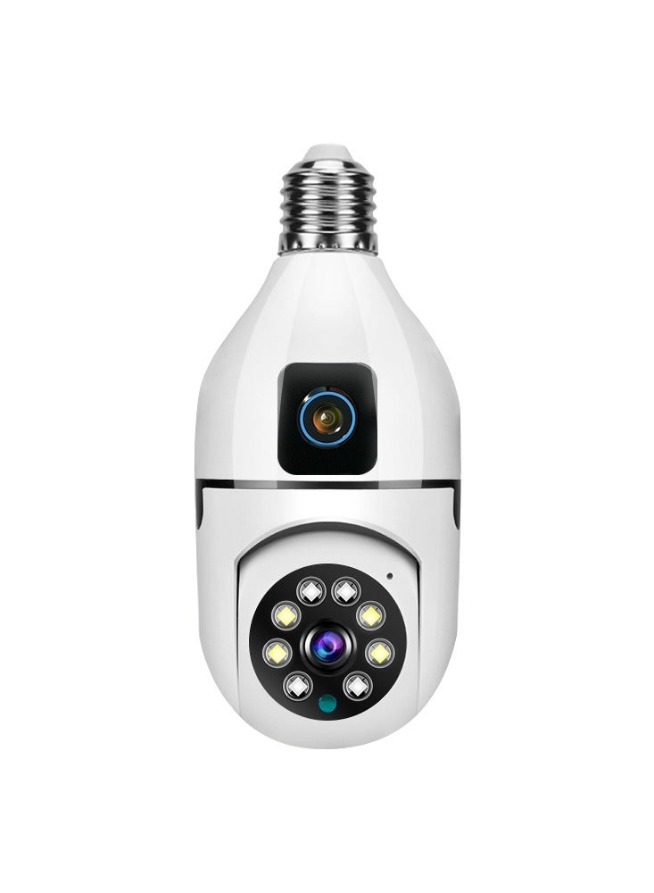 GULFLINK V380 Pro Dual Lens Dual Screen E27 Bulb Camera Two Ways Audio Color Night Vision Smart Home Security Wireless WiFi Indoor Camera