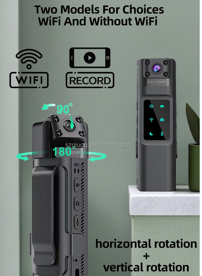 FULL HD Camera 1080P Body Camera Infrared Night Vision Full HD Mini Camera 130 Wide Angle Lens 180 Adjustable for Law Enforcement Security
