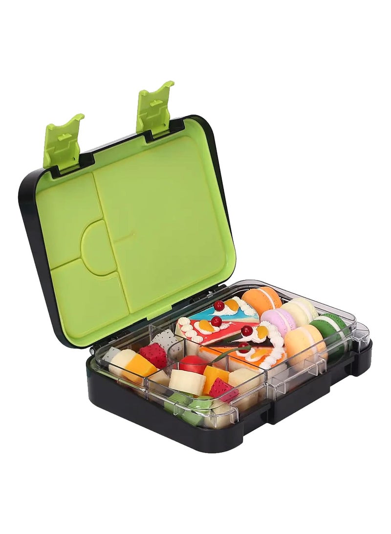 Snack Attack TM Bento Lunch Box for kids Space Midnight Black Color for Kids| 4/6 Convertible Compar