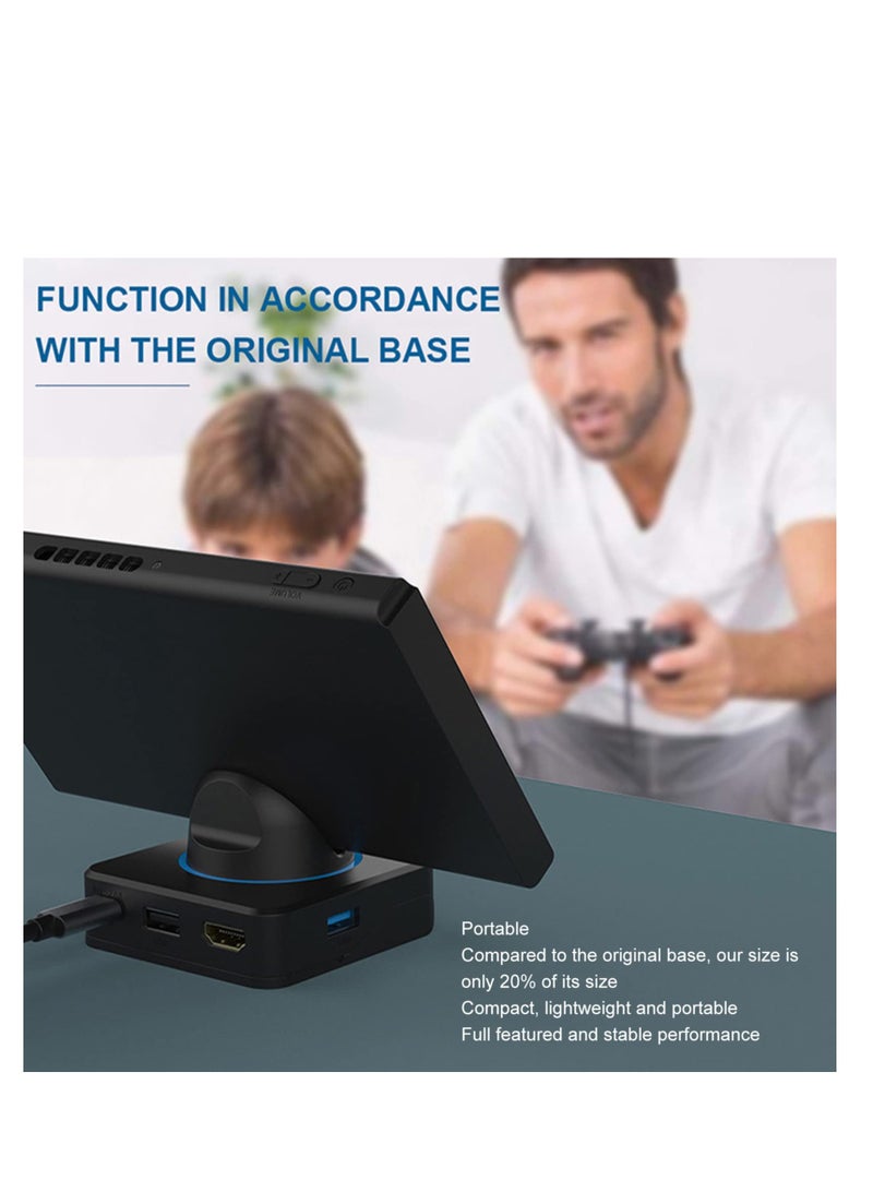 Game Console TV Dock, Docking Station for Switch, Portable 5 in 1 USB Type C HD Multimedia Interface 4K Docking Station, for Switch OLED and Lite