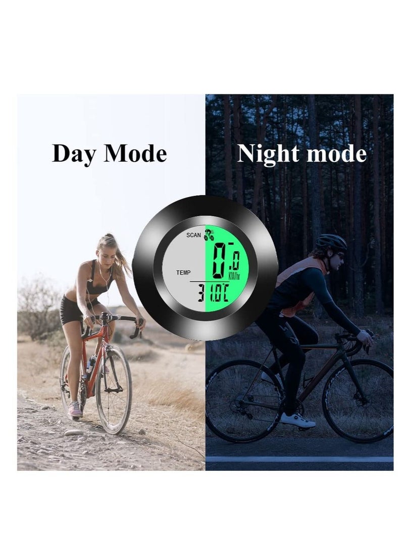 Bicycle Computer Multifunctional Waterproof Odometer Bike Speedometer Cycling Speed Tracker with 3-Colour Backlit Display with 20 Functions and Auto on off for Outdoor Indoor Tracking