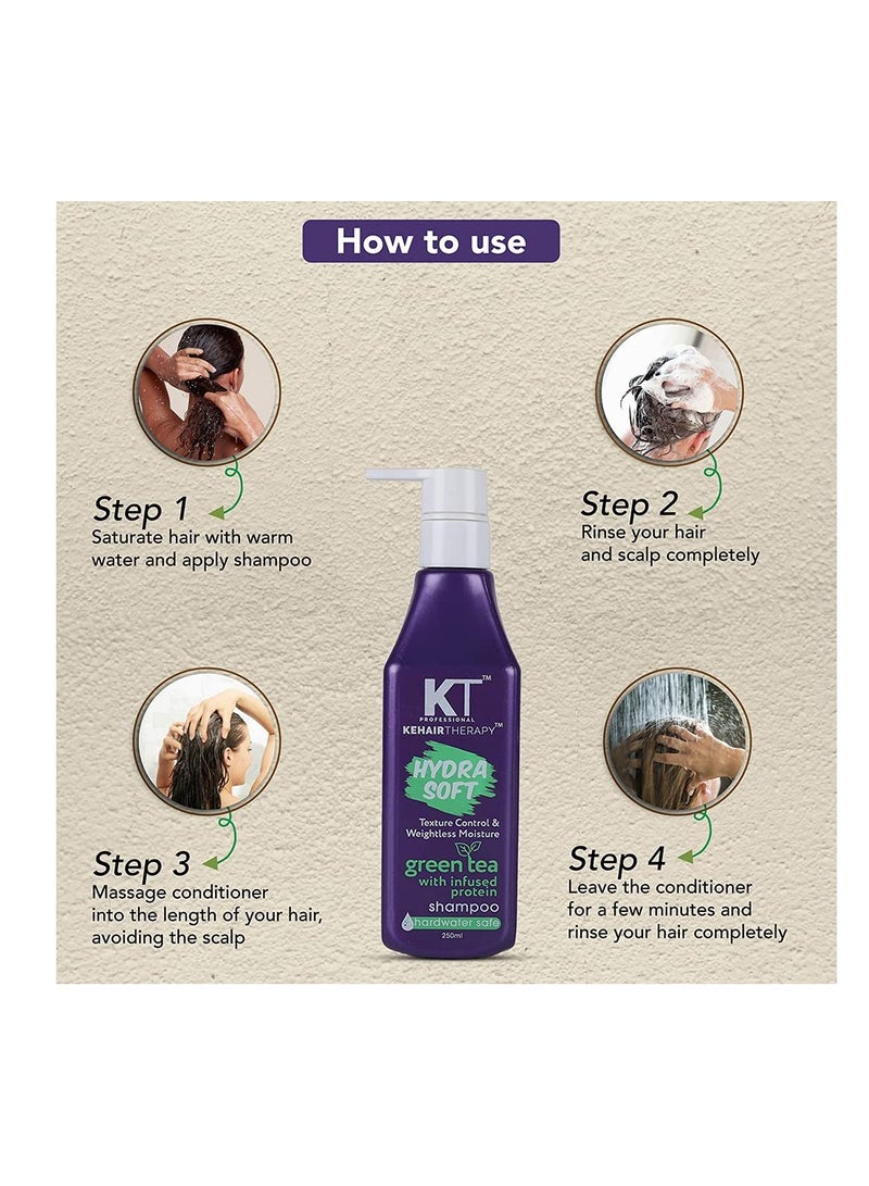 KT Professional Hydra Soft Keratin Protein Texture Control Shampoo Sulfate Free Paraben Free