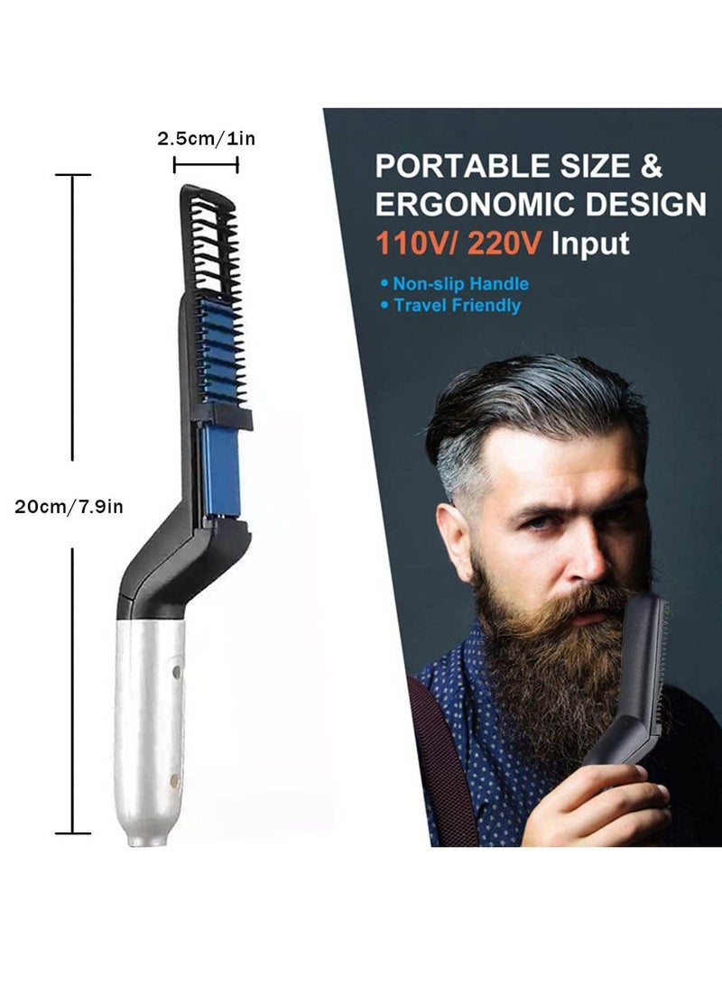 Beard Straightener for Men, Hair Straightener Brush, Beard Straightening Comb, Quick Heated Anti Scald Multifunctional Ionic Hair Beard Straightener Comb Styler Tools