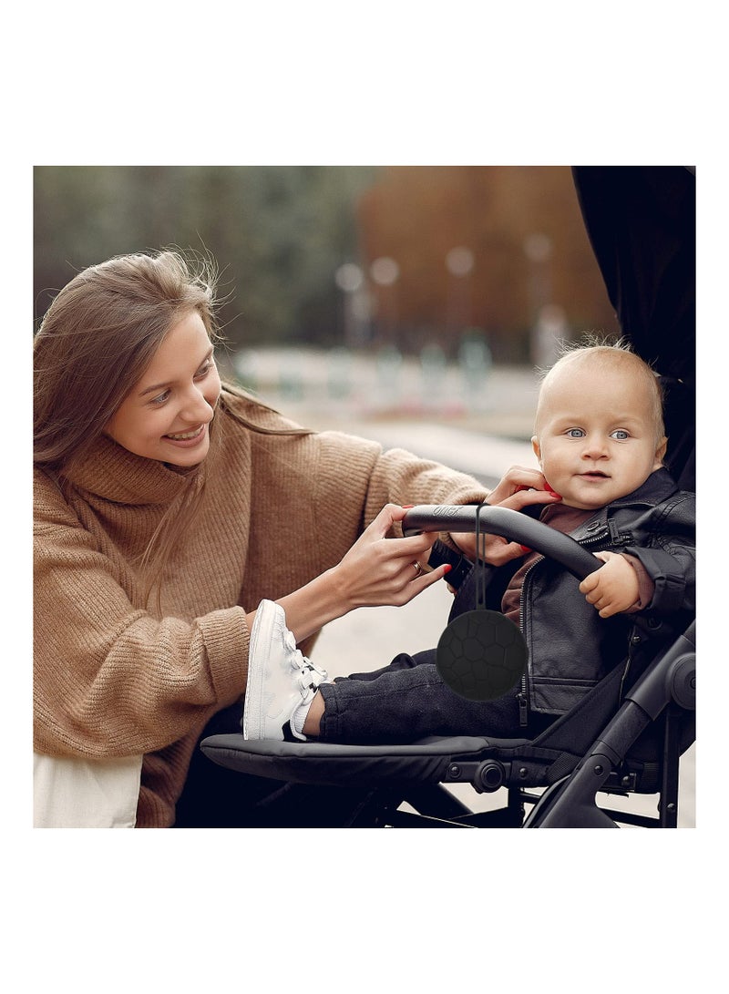 4 Pieces Pacifier Holder Case Set Includes Silicone Pacifier Holder Cover and Transparent Pacifier Storage Box Container Pacifier Pouch Bag, Easy to Clean (Black, White)