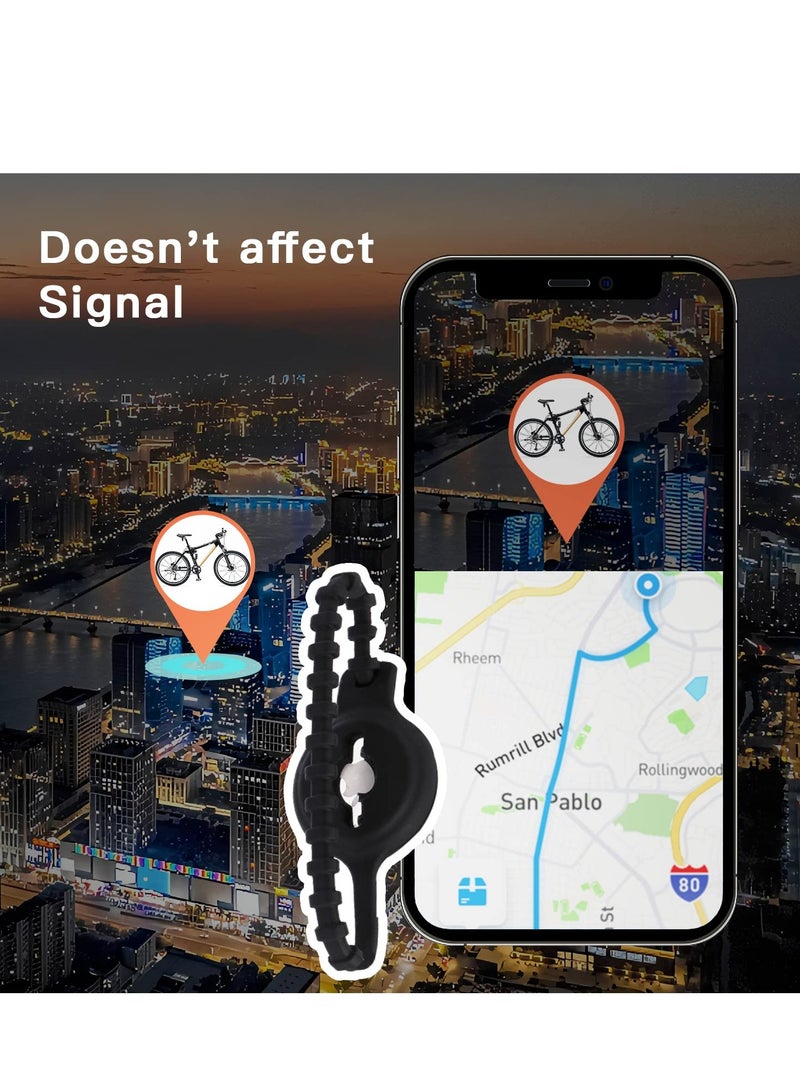 Airtag Bike Mount, Bicycle Mount Holder for Airtag Hidden Under Seat, Bike Gps Tracker Anti Theft Case Compatible with Airtag, 2 Pack Loop Airtag Holder for Luggage, Bike, Scooter