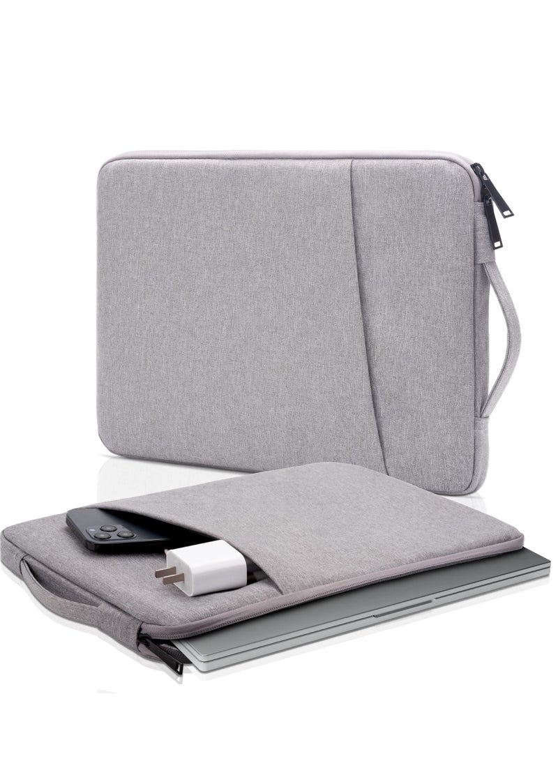 13 inch Laptop Sleeve Bag Compatible with MacBook Air Mac Pro M1 Surface Lenovo Dell HP Computer Bag Accessories Polyester Case with Pocket Gray