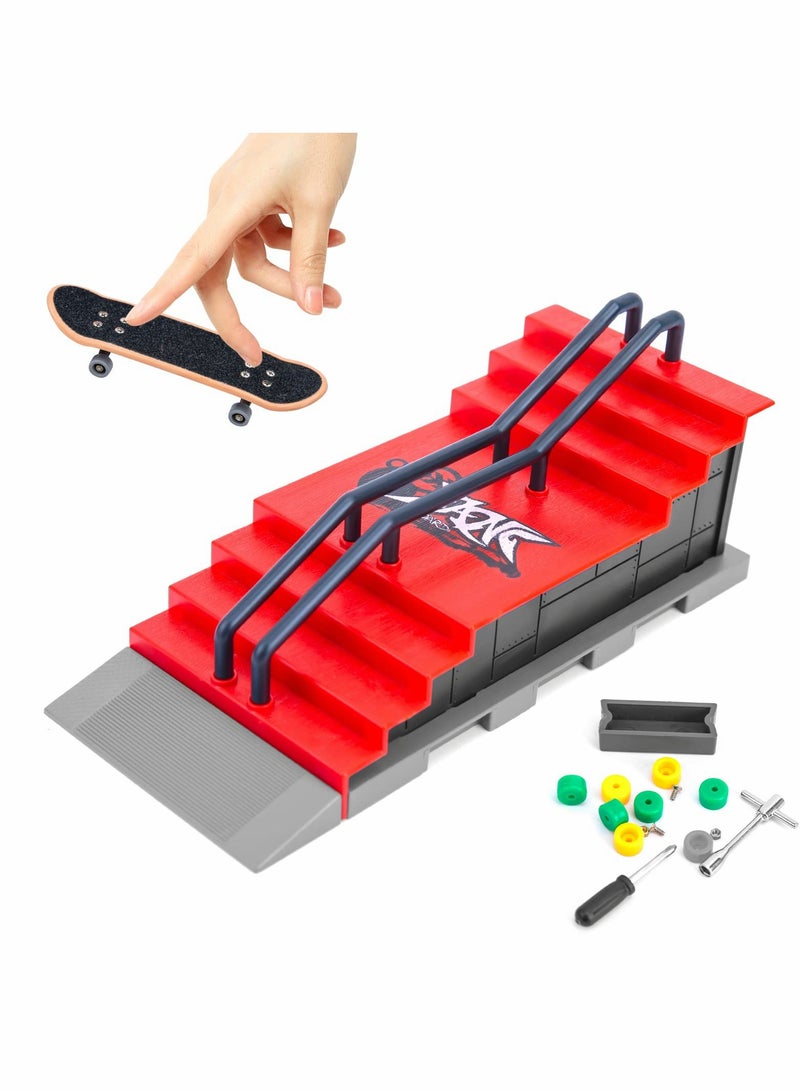 Finger Skateboard Ramp Set, Mini Finger Skateboard and Ramp Accessories Set, Props Deck Track Ultimate Park Set