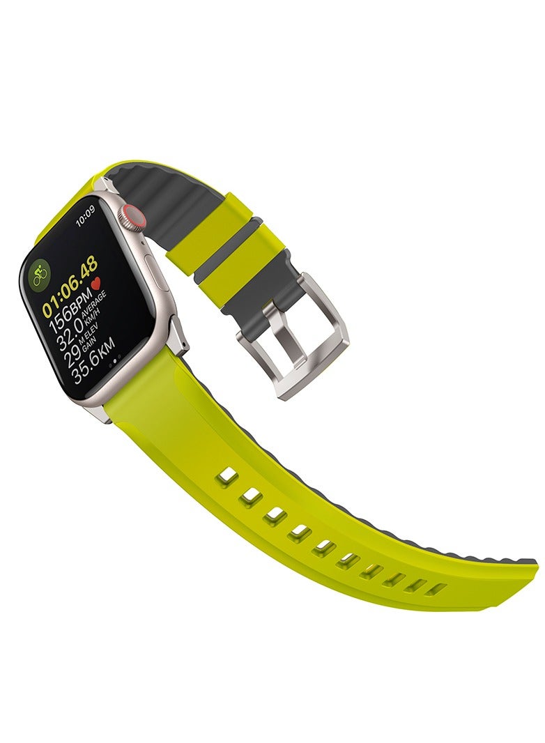 Linus Waterproof AiroSoft SIlicone Strapfor Apple Watch 49 45 44 42Mm Light Green