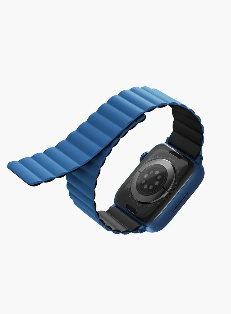 Revix Reversible Magnetic Silicone Strap For Apple Watch 42/44/45/49MM - Blue/Black