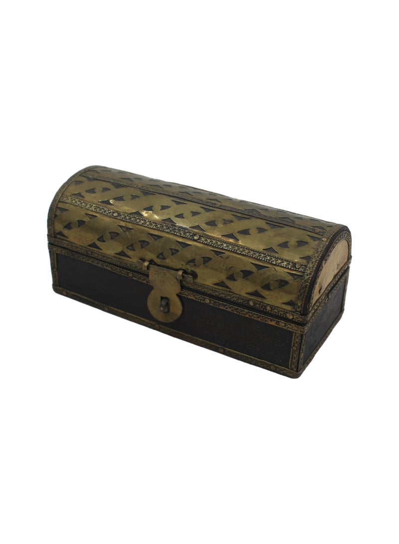 Handmade Wooden Incense Box with Brass Work