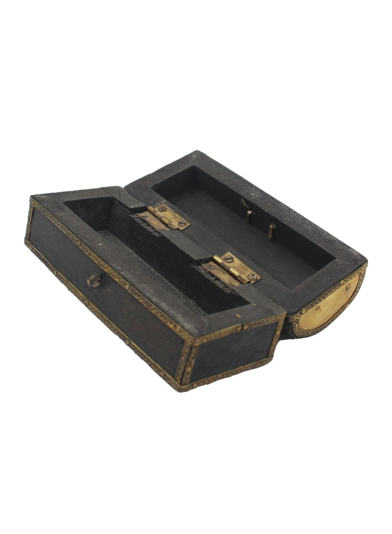 Handmade Wooden Incense Box with Brass Work