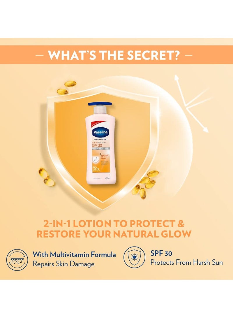 Vaseline Healthy Bright Sun Protection Body Lotion Daily Moisturizer for Dry Skin   400 ml
