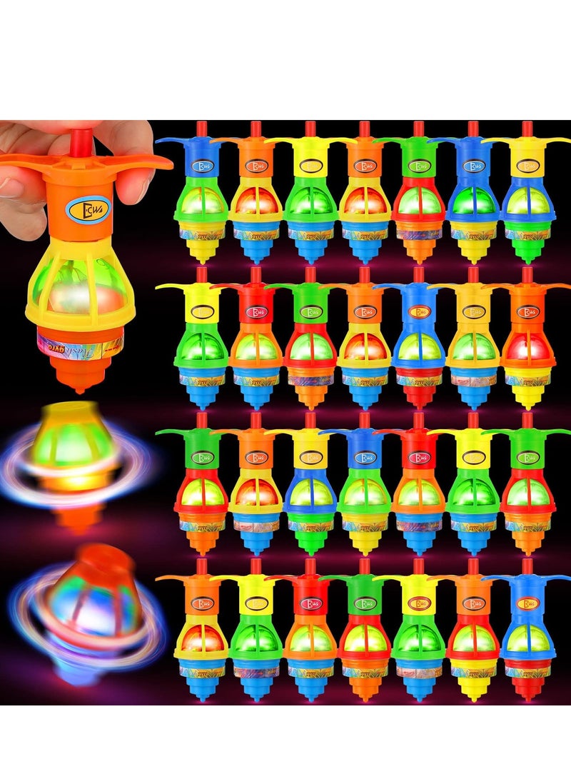 24 Packs Bulk LED Light Up Spinner Tops Launcher with Gyroscope Motion Colorful Flashing Spinner Toys Novelty Bulk Toys Party Favor Goodie Bag Fillers Gifts Stuffers for Birthday Party Favors
