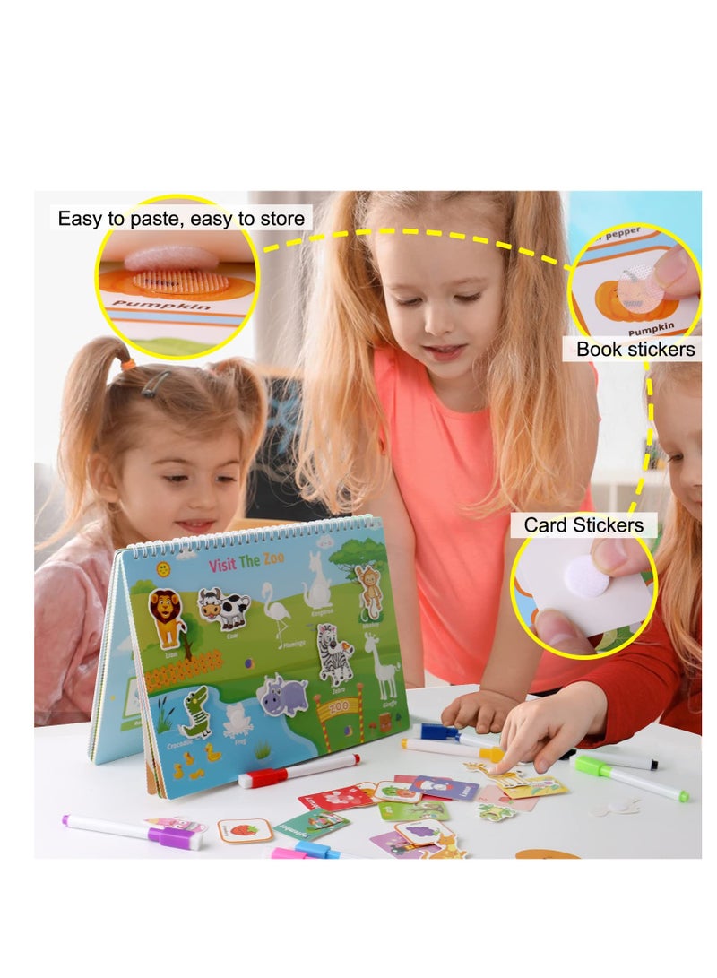 Montessori Busy Book for Kids Preschool Learning Activities Latest 30 Themed - Workbooks Activity Binders Travel Toys for Toddlers Ages 3+, Autism Learning Materials and Tracing Coloring Books