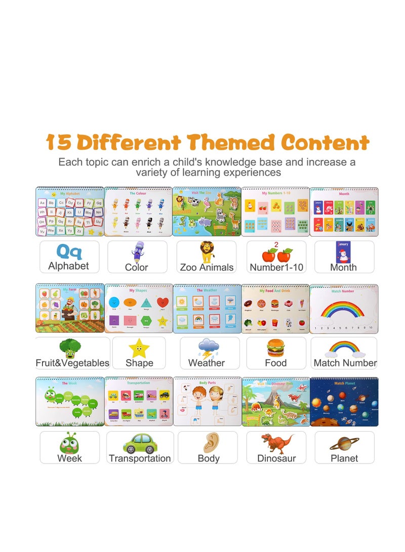 Montessori Busy Book for Kids Preschool Learning Activities Latest 30 Themed - Workbooks Activity Binders Travel Toys for Toddlers Ages 3+, Autism Learning Materials and Tracing Coloring Books