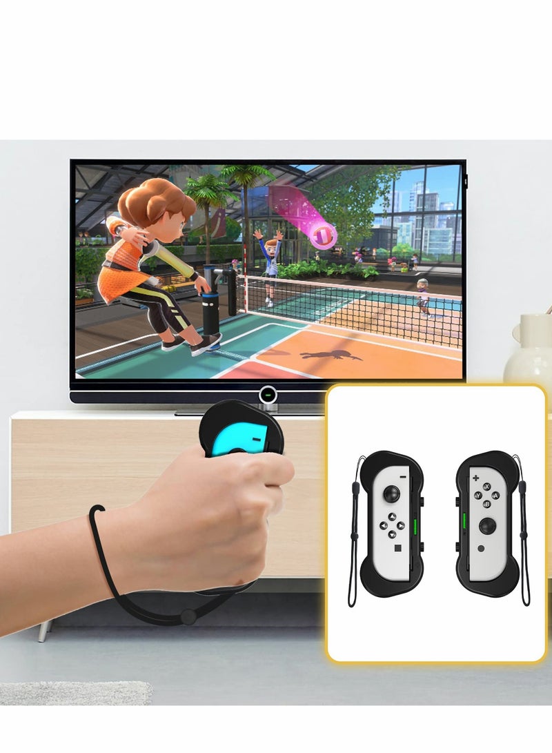 2022 Switch Sports Accessories Bundle 12 in 1 Family Kit for Nintendo Games Tennis Rackets, Sword Grips, Golf Clubs, Wrist Dance Bands & Leg Strap, Joy-con Band
