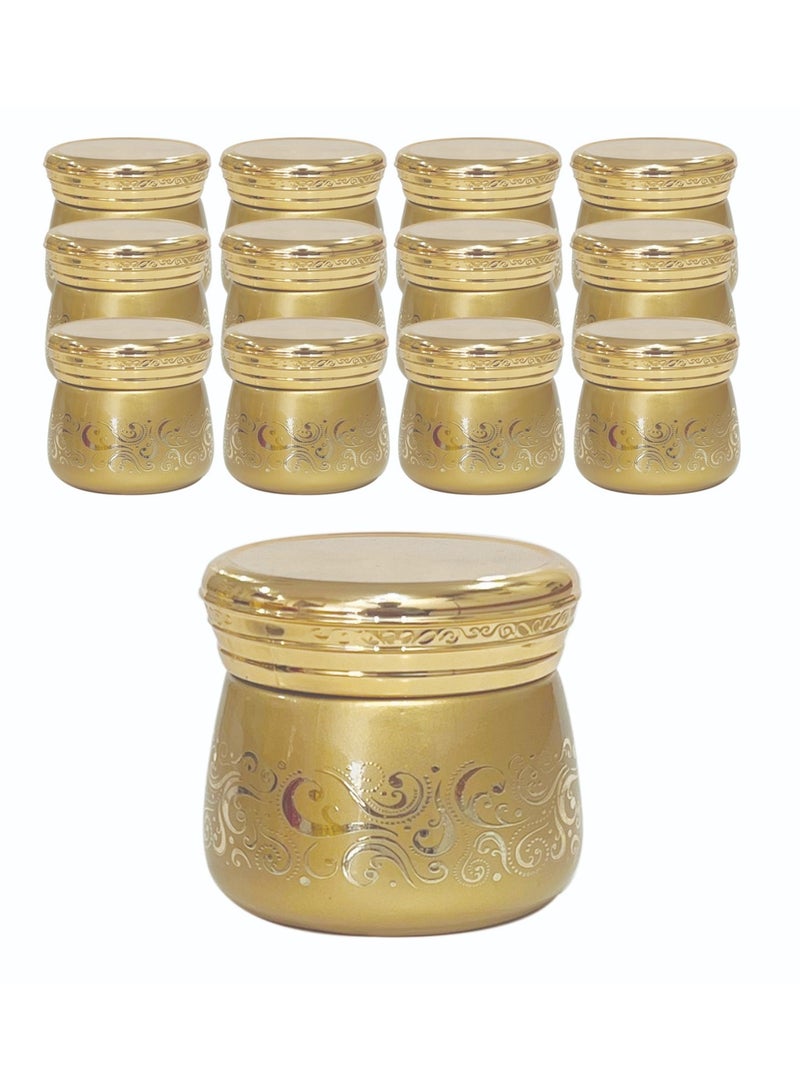 Gold glass Empty Bhakoor Jar