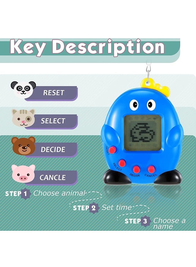 Virtual Electronic Digital Pet Keychain, 5 Pieces Game Digital Game Keychain Nostalgic Virtual Digital Pet Retro Handheld Electronic Game Machine with Keychain for Boys Girls