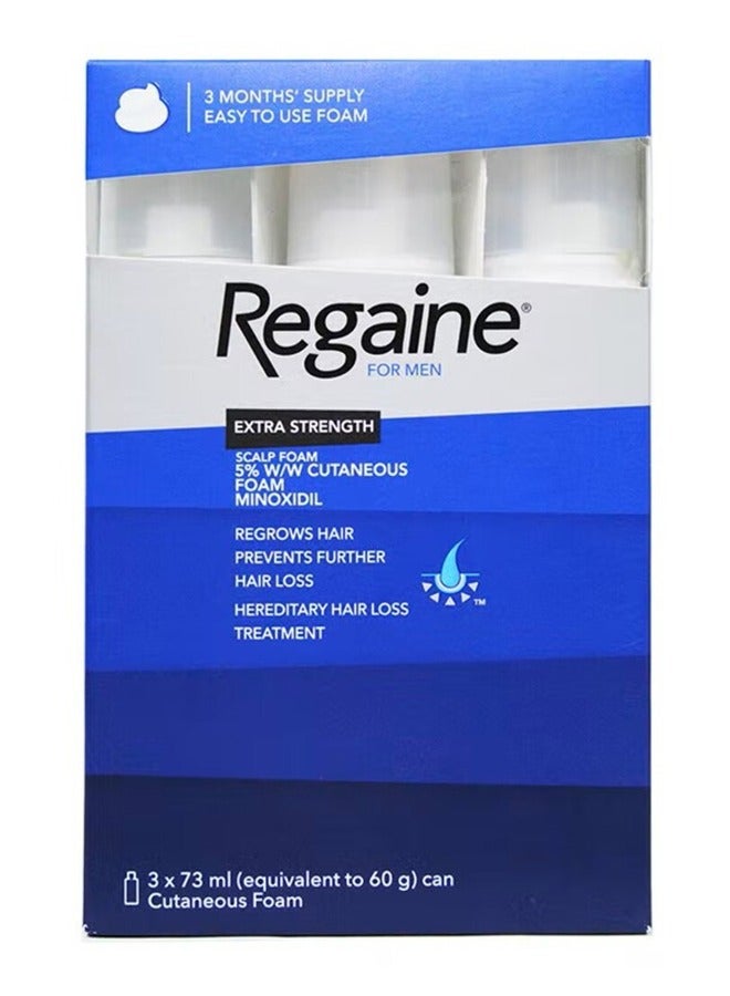 Regaine Minoxidil Hair Regrowth Treatment Foam  3 pack 73 ml each