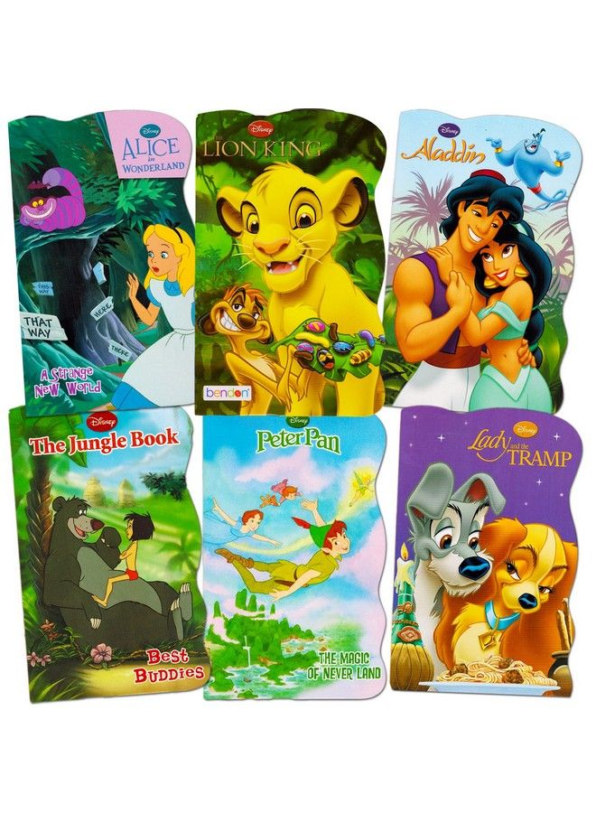 Baby Toddler Beginnings Board Books Super Set (Bundle Of 6 Toddler Books Aladdin The Lion King Peter Pan The Jungle Book Lady And The Tramp And Alice In Wonderland)
