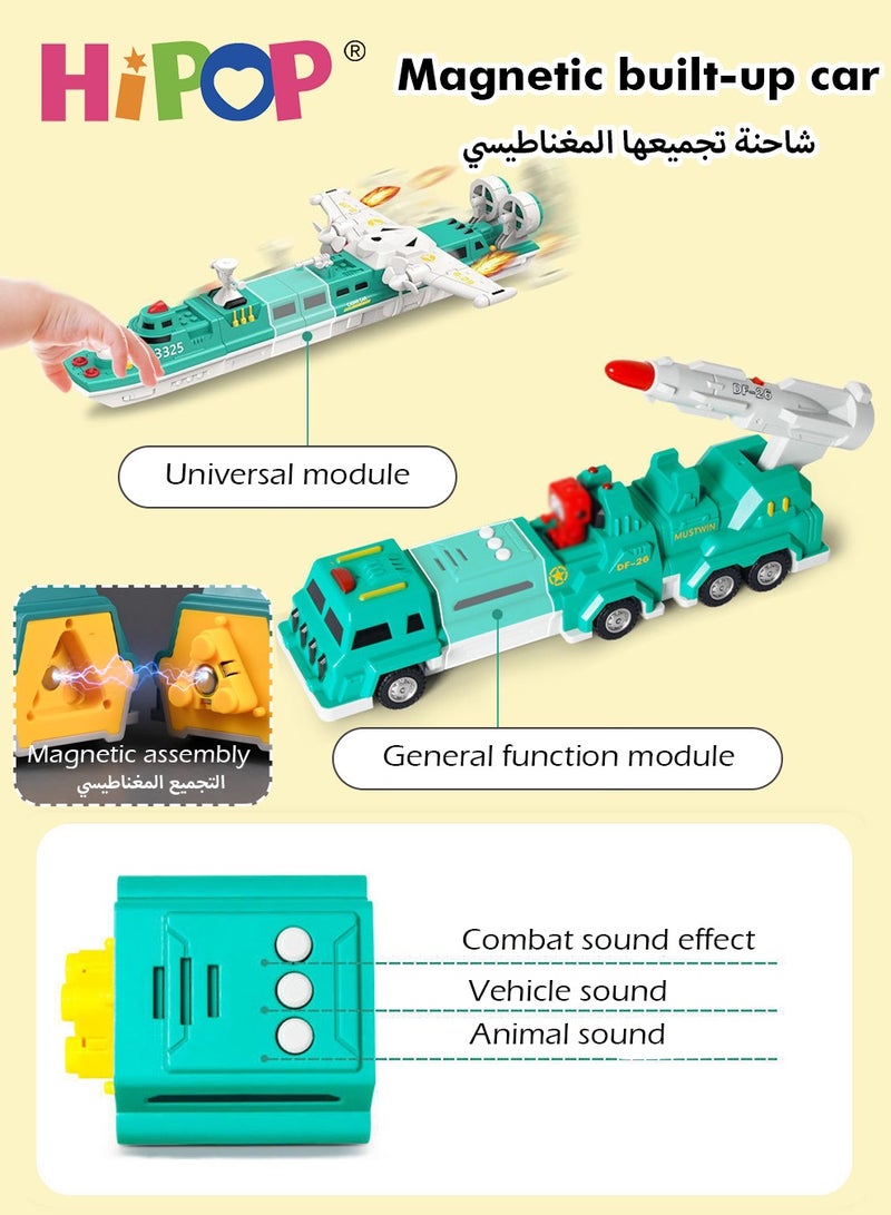 Magnetic Building Blocks with 39 Large Particles,Deformable Toys,Analog Sound Effects,Assembled Toys