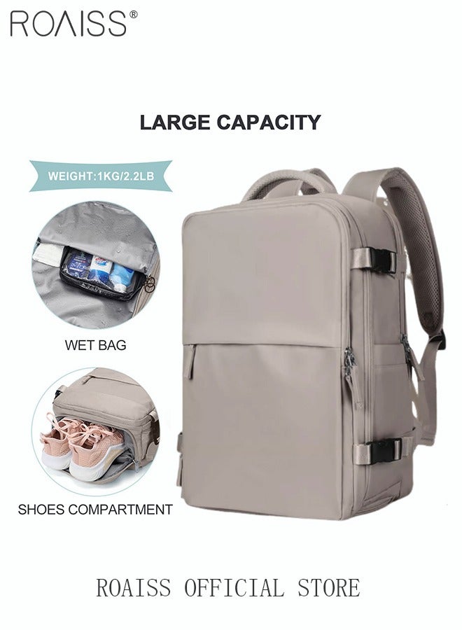 Travel Backpack for Men Women Carry On Backpack with USB Charging Port Shoe Compartment Flight Approved College School Bag Casual Daypack for Weekender Business Hiking