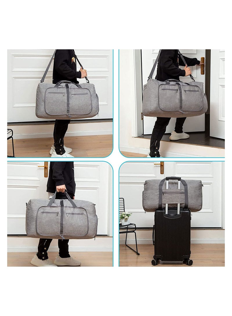 115L Foldable Travel Duffel Bag with Shoes Compartment Waterproof