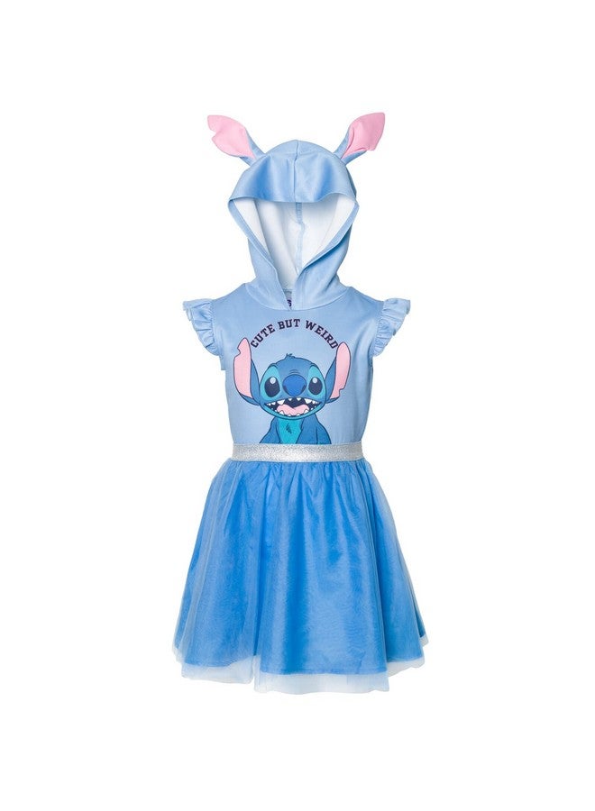 Lilo & Stitch Little Girls Mesh Cosplay Short Sleeve Dress Blue 4