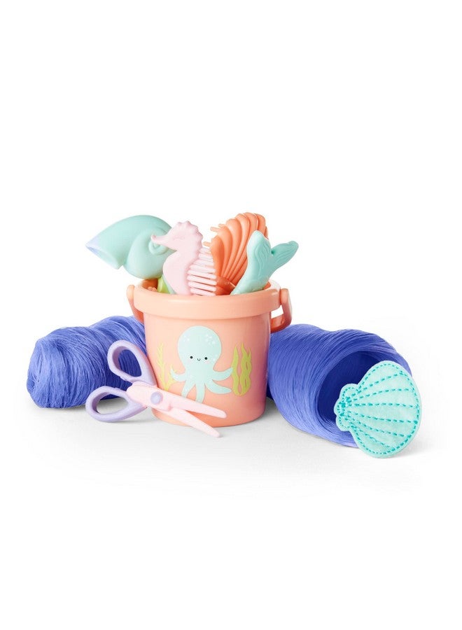 Welliewishers Seashell Salon Set For 14.5Inch Dolls With A Purple And Pink Shellshaped Salon Chair, Two 10Inch Clipon Hair Extensions, And Pink Treasure Chest For Ages 4+