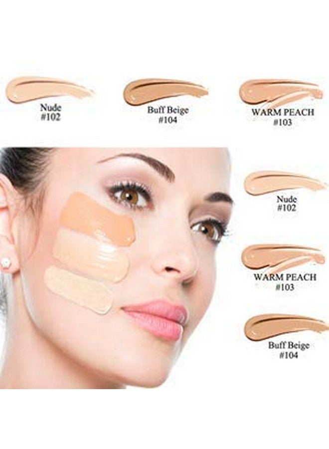 Foundation,Flawless Soft Matte Liquid Foundation 24Hr Oil Control Concealer Foundation Makeup。 (102 Nude And 103 Warm Peach)