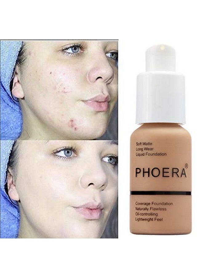 Foundation,Flawless Soft Matte Liquid Foundation 24Hr Oil Control Concealer Foundation Makeup。 (102 Nude And 103 Warm Peach)