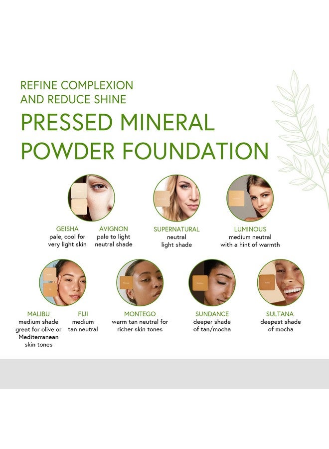 Radiant Skin Pressed Mineral Powder Foundation Refill Luminous (Medium Neutral With A Hint Of Warmth), Net Wt. 7.5G;0.26 Oz ; Vegan, Glutenfree, Crueltyfree