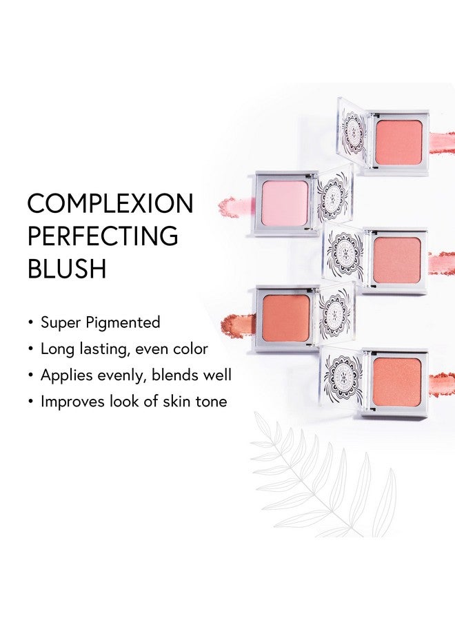 Longwearing Complexion Perfecting Blush In Euphoria (Peach Pink) Highly Pigmented Evens Skin Tone And Texture Vegan, Cruelty Free, Gluten Free, Net Wt. 8.5 G