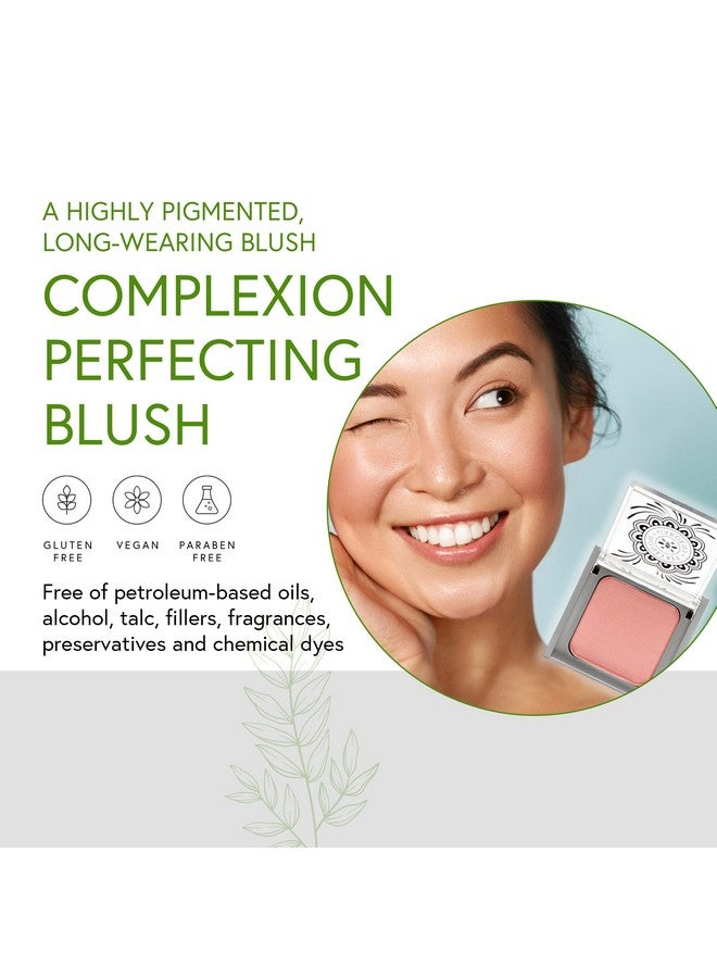 Longwearing Complexion Perfecting Blush In Euphoria (Peach Pink) Highly Pigmented Evens Skin Tone And Texture Vegan, Cruelty Free, Gluten Free, Net Wt. 8.5 G