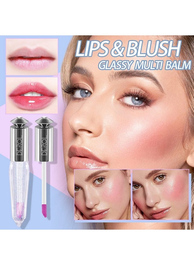 Color Changing Clear Liquid Blush For Cheeks And Lips, Moisturizing Multiuse Rouge Blush Gel, Magic Tinted Balm Waterproof Transparent Cream Liquid Blush, Glossy Shiny Finish Korean Blush Makeup 5Ml