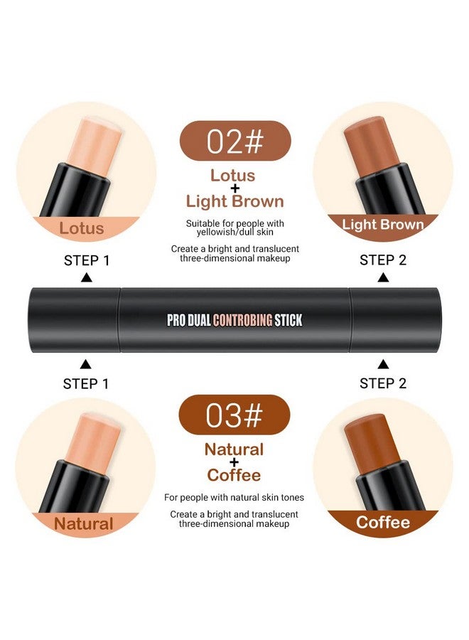 4 Colors Contour Stick Makeup Contour Kit Set Beginner Cream Contour Concealer Palette Bronzer Foundation Stick Highlighter Makeup Contornos Corrector De Maquillaje Profesional Para Mujer 02+03