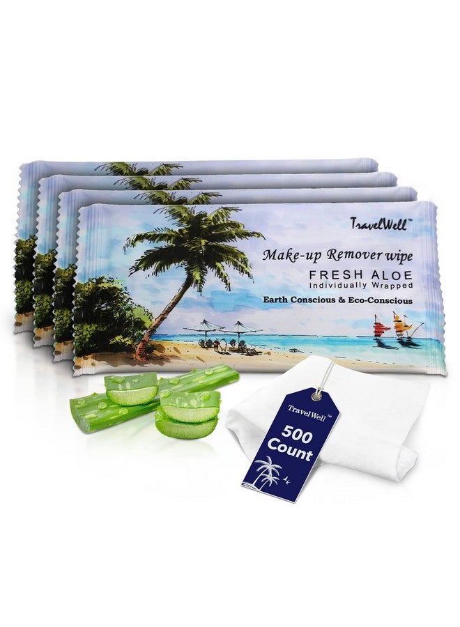 Makeup Remover Wipes Bulk, Individually Wrapped Natural Fresh Aloe Travel Packs Elderly Bathing Cleansing Wipes 500 Count Per Package ; Travel Size Toiletries ; Hotel Toiletries Bulk Set