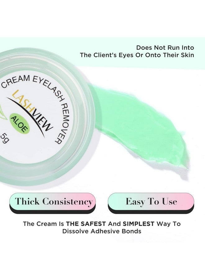 Eyelash Extension Remover Cream, Light Aloe Flavor Cream,Eyelash Adhesive Remover, Low Irritation Cream For Sensitive Skin Professional Eyelash Extensions Dissolves For Salon,5G