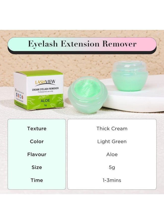 Eyelash Extension Remover Cream, Light Aloe Flavor Cream,Eyelash Adhesive Remover, Low Irritation Cream For Sensitive Skin Professional Eyelash Extensions Dissolves For Salon,5G