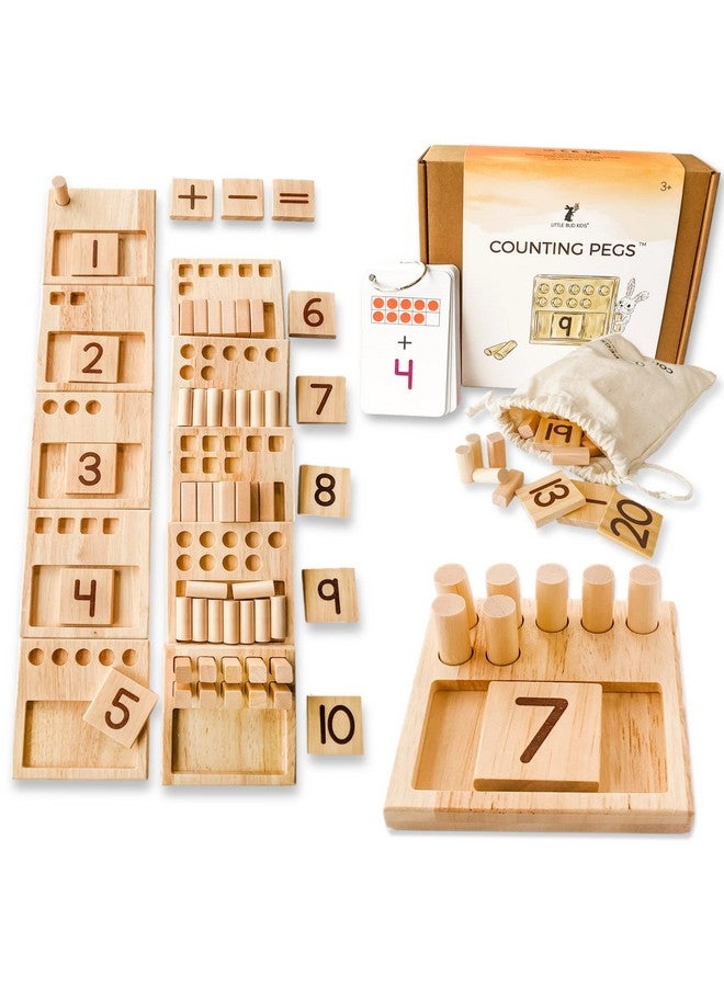 Counting Pegs A Ten Frame Math Manipulatives Number Montessori Toy For Toddlers & Kindergarteners
